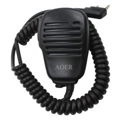 AOER Rainproof 2-pin Shoulder Remote Speaker Mic Microphone PTT for Two Way Radio 2pin
