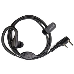 AOER 2-Pin In-Ear Earpiece with Mic & PTT for Two-Way Radios (Black)
