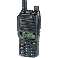 AOER High Power Dual Band Handheld Two-Way Radio (VHF 136–174MHz / UHF 400–520MHz), 128 Channels, VOX & Battery Saver